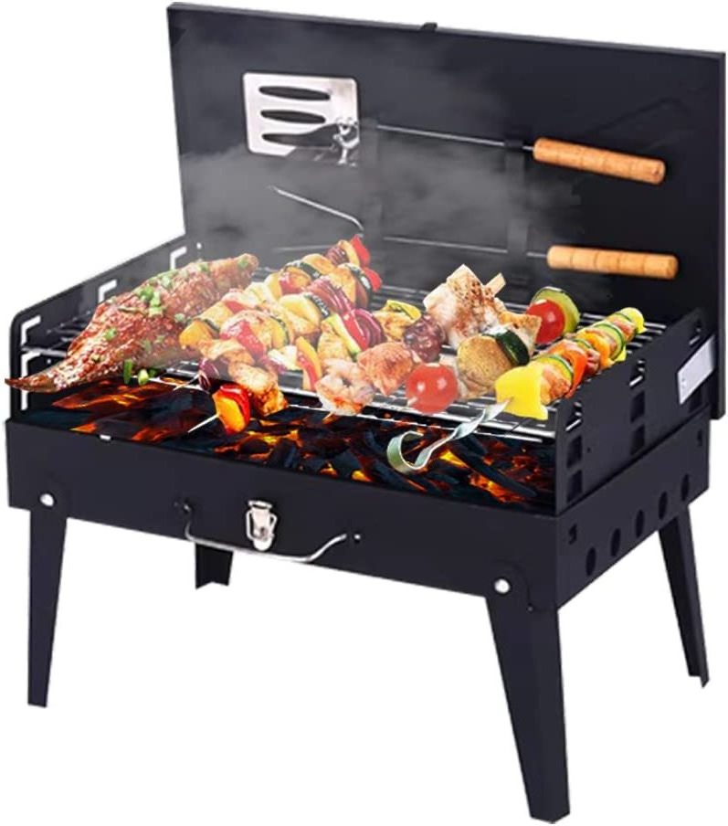 Kingpool Custom Portable Camping Barbecue Oven Grill Rack Folding Outdoor Hiking Picnic Smoker BBQ Charcoal Grill Stove