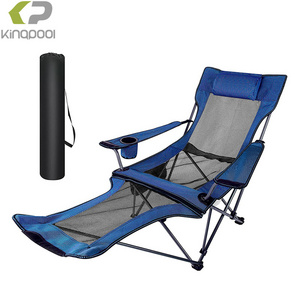 Kingpool Lightweight Aluminium Beach Recliner Camping Lounge Chairs Portable Compact Outdoor Picnic Folding Fishing Chair