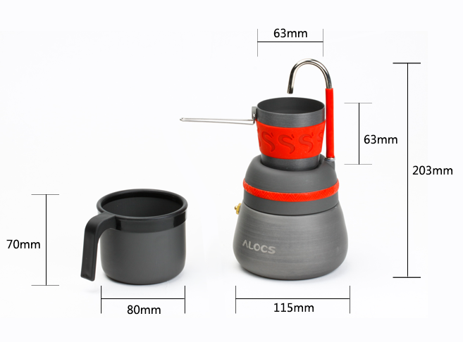 Kingpool Wholesale Portable Outdoor Camping Coffee Maker Metal Insulated Mocha Pot For Travel