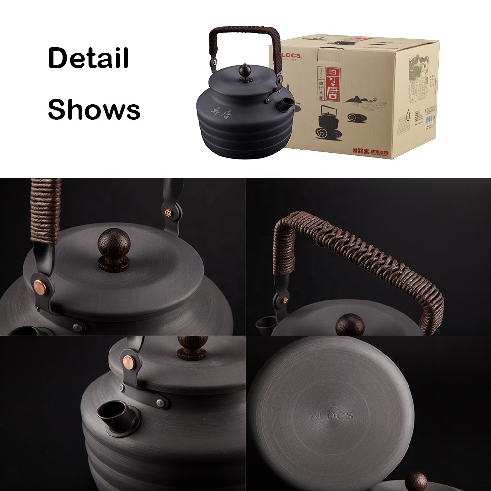 Kingpool Wholesale Outdoor Camping Hiking New Stovetop Aluminium Coffee Tea Outdoor Kettle For Wood Stove