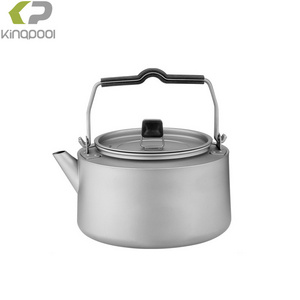 Kingpool 1L 1.45L Portable Outdoor Camping Hiking Coffee Tea Kettle Foldable Vintage Titanium Travel Kettle