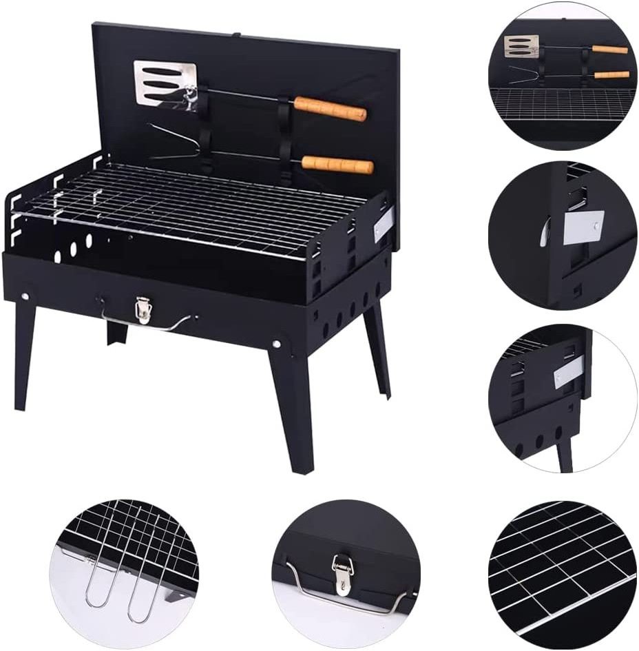 Kingpool Custom Portable Camping Barbecue Oven Grill Rack Folding Outdoor Hiking Picnic Smoker BBQ Charcoal Grill Stove