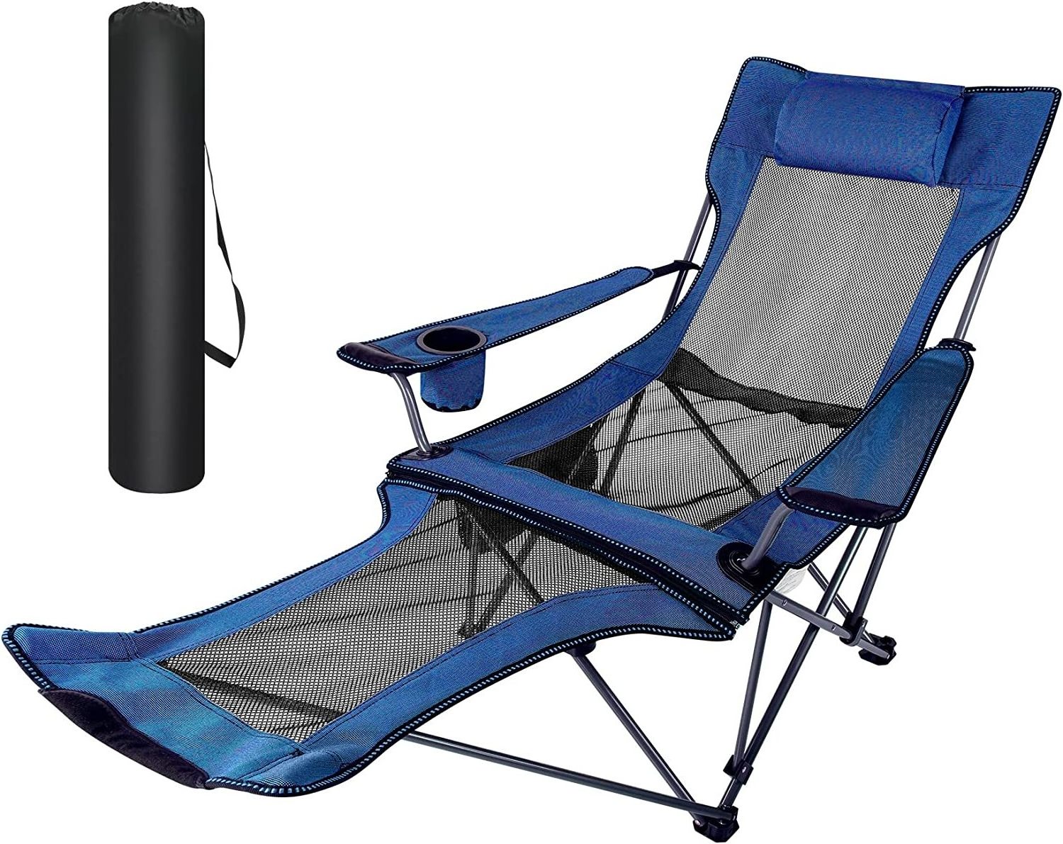 Kingpool Portable Lightweight Aluminium Recliner Lounge Chairs Compact Outdoor Garden Picnic Camping Folding Beach Fishing Chair