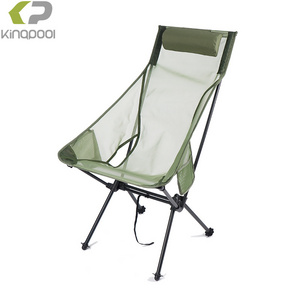 Kingpool Portable Aluminum Foldable Beach Fishing Moon Chair Outdoor Furniture Garden Picnic Mesh Camping Chairs