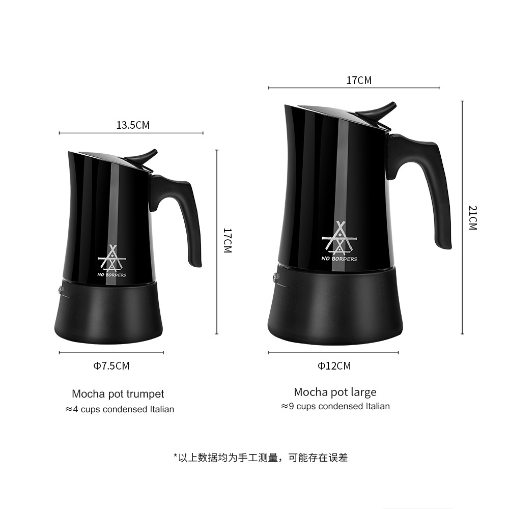 Alocs Mocha Coffee Pot Italian Home Hand-Washed Portable Coffee Machine Concentrated Extraction Outdoor Coffee Moka Pot