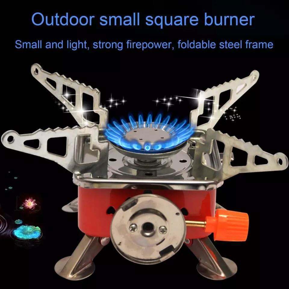 Alocs Mini Lightweight Outdoor Trips Camping Gas Stove Hiking Backpacking Portable Compact Foldable Butane Propane Gas Stove