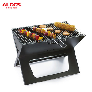 Alocs Portable Stainless Steel parrillas barbacoa Camping Wood Burning Stove Barbeque Grill Folding Outdoor BBQ Charcoal Grills