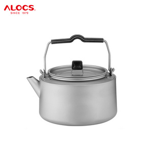 Alocs 1L 1.45L Portable Outdoor Camping Hiking Coffee Tea Kettle Foldable Vintage Titanium Travel Kettle