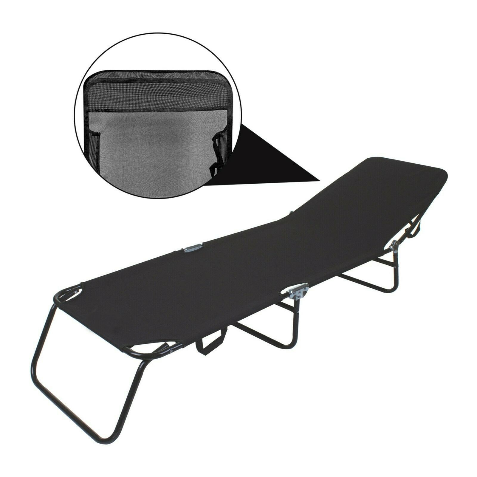 Alocs Heavy Duty Portable Aluminum Outdoor Lounge Chair Ultralight Foldable Adjustable catres para camping Camping Cot Bed