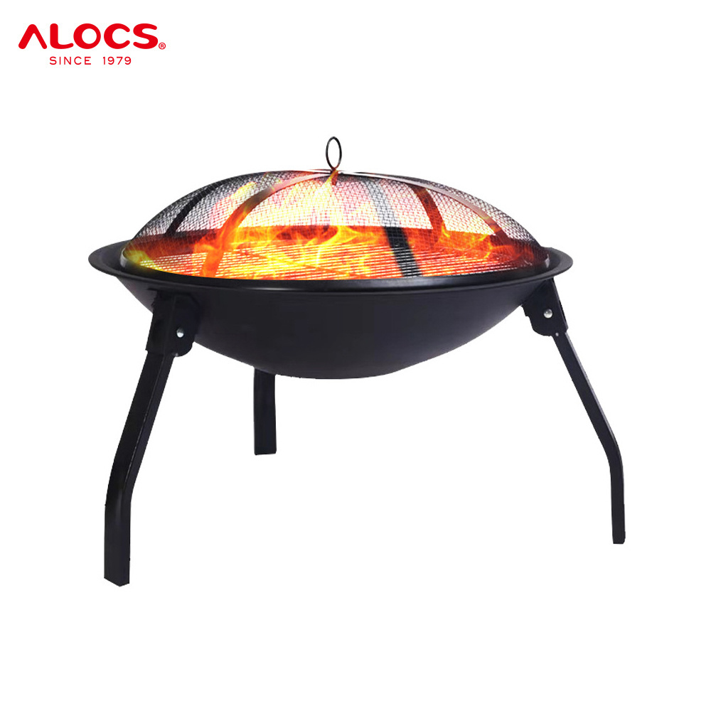 Alocs Outdoor folding barbecue grill portable round brazier carbon oven home indoor heating stove match bonfire stove