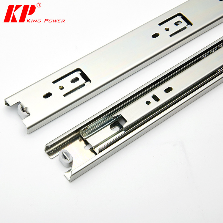 Full extension soft close ball bearing light duty telescopic steel rail cabinet drawer slide