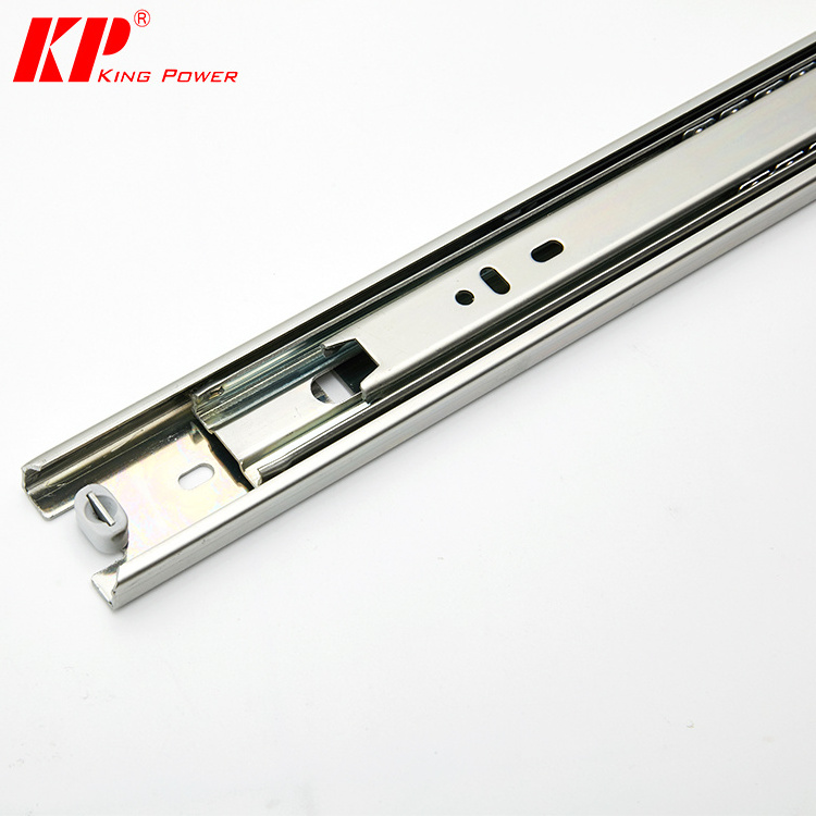 Full extension soft close ball bearing light duty telescopic steel rail cabinet drawer slide