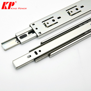 Full extension soft close ball bearing light duty telescopic steel rail cabinet drawer slide