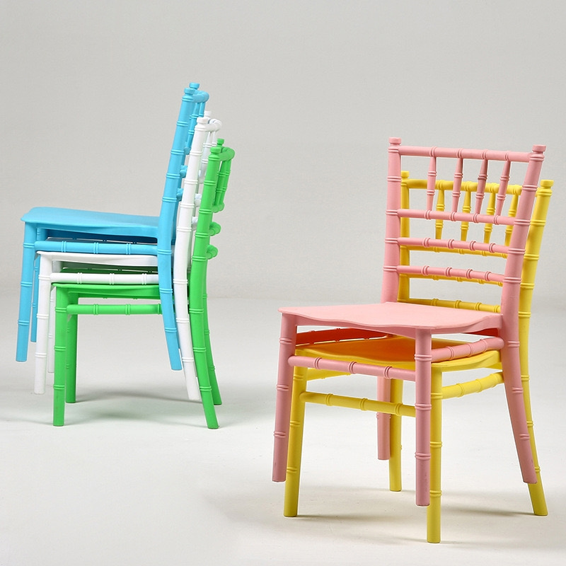 Simple colourful  Design Resin Plastic bamboo school Wedding chairs  Banquet Children Dining Party fold Kids chairs