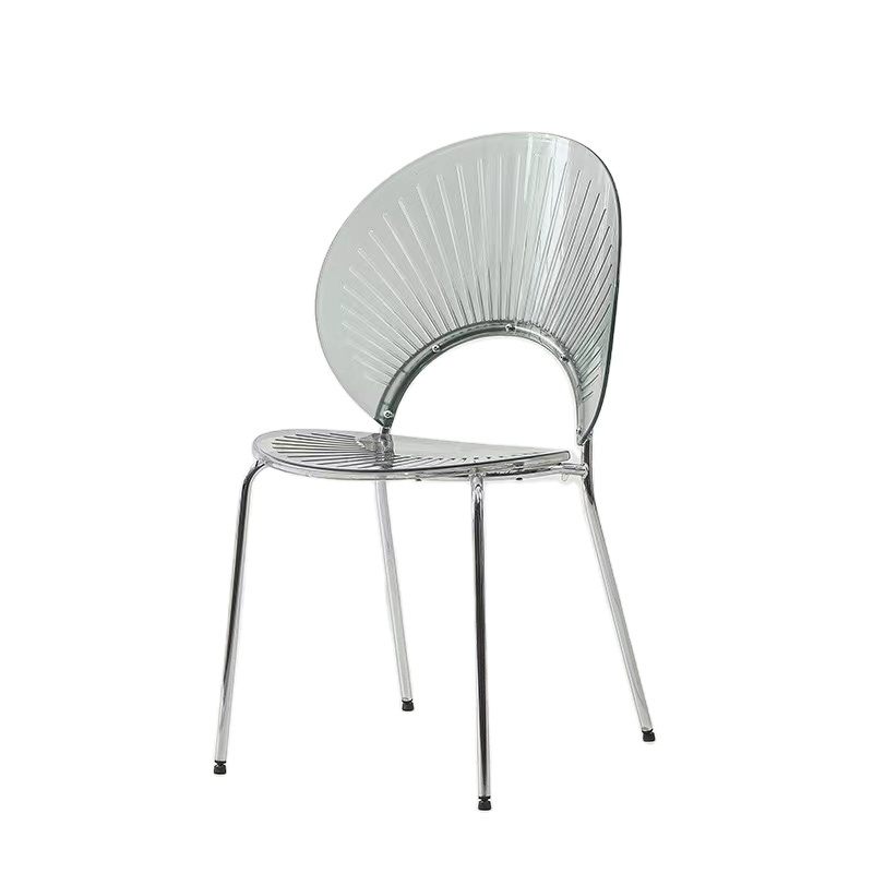 Cafe Shop  Hotel Transparent Clear Plastic Shell Acrylic Dining Chair