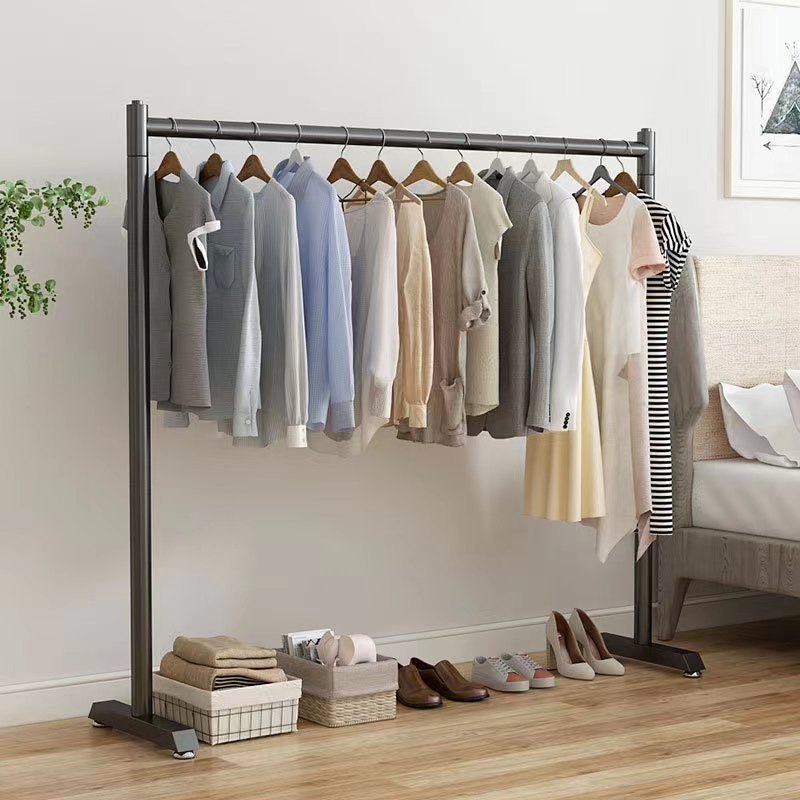 Mobile Metal Standing Coat Rack Storage Hanger Garment Rack