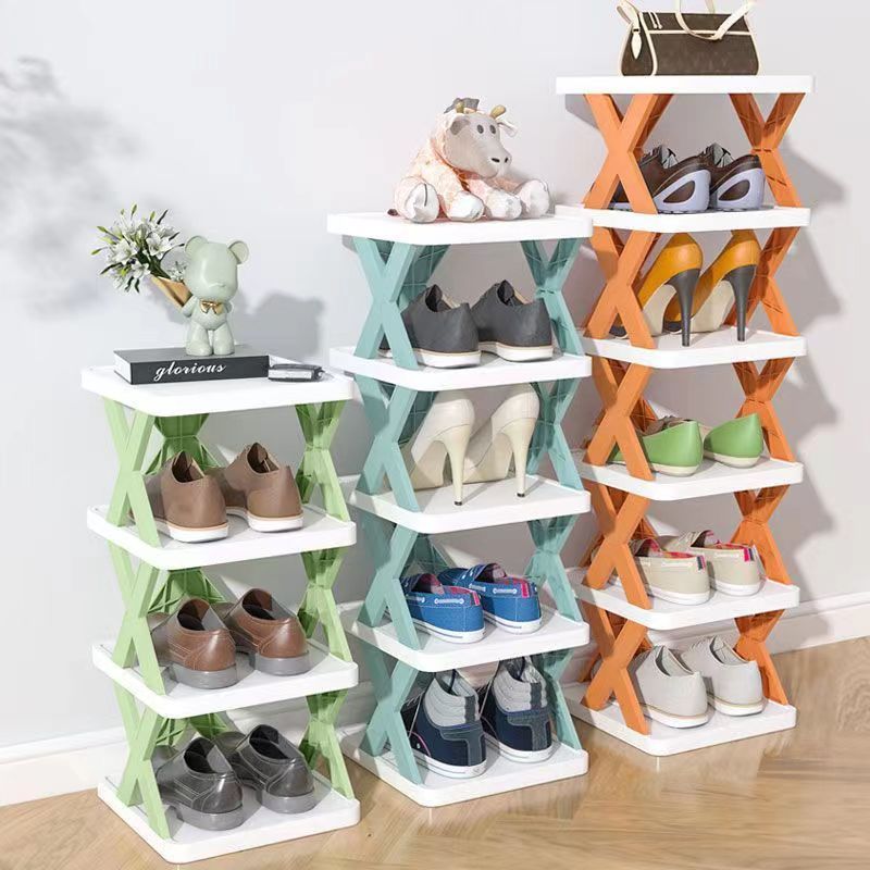 Stacking Cabinet Shoe Storage Rack Folding Plastic Shoe Rack