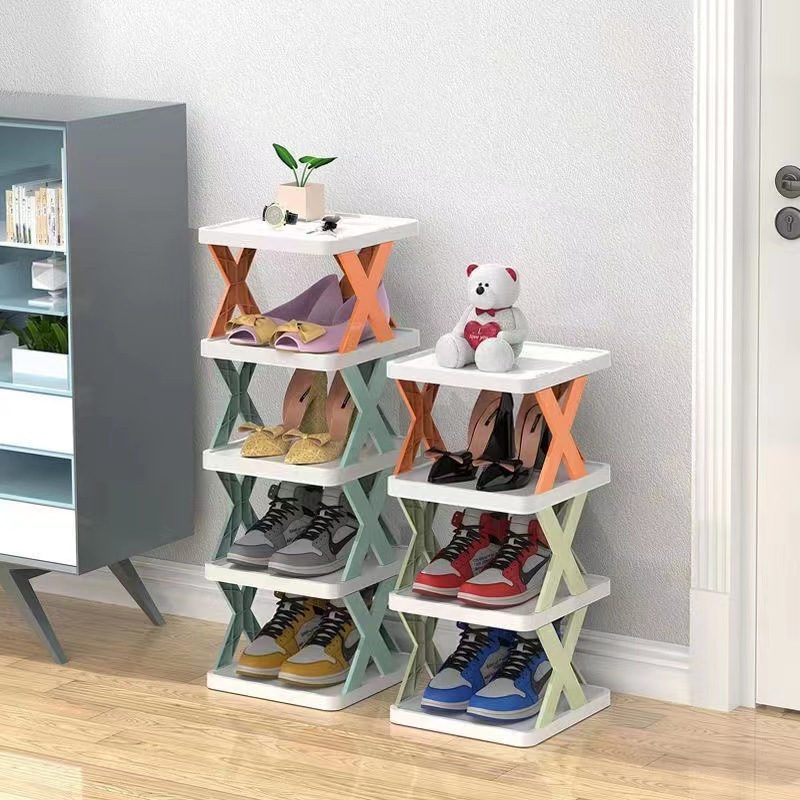 Stacking Cabinet Shoe Storage Rack Folding Plastic Shoe Rack