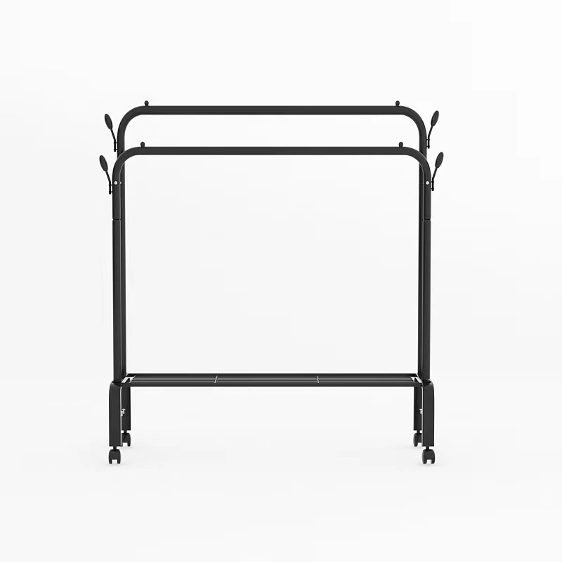 Modern Standing White Black Metal Coat And Shoe Rack