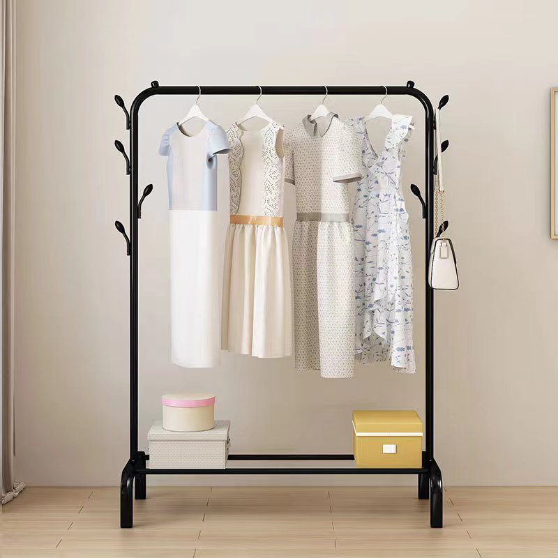 Modern Standing White Black Metal Coat And Shoe Rack