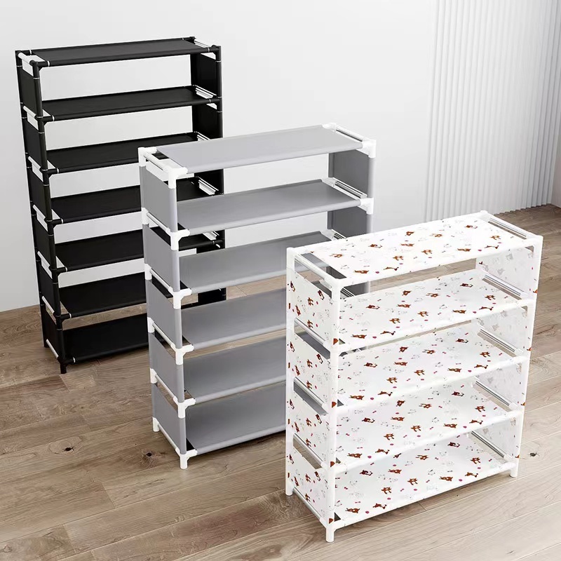 Metal Tube 4/5/6 Tiers Home Organizer Storage  Shoe Rack Shelf