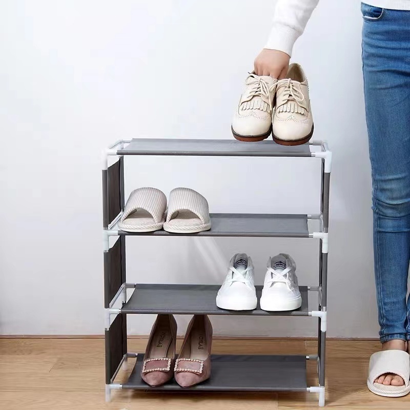 Metal Tube 4/5/6 Tiers Home Organizer Storage  Shoe Rack Shelf