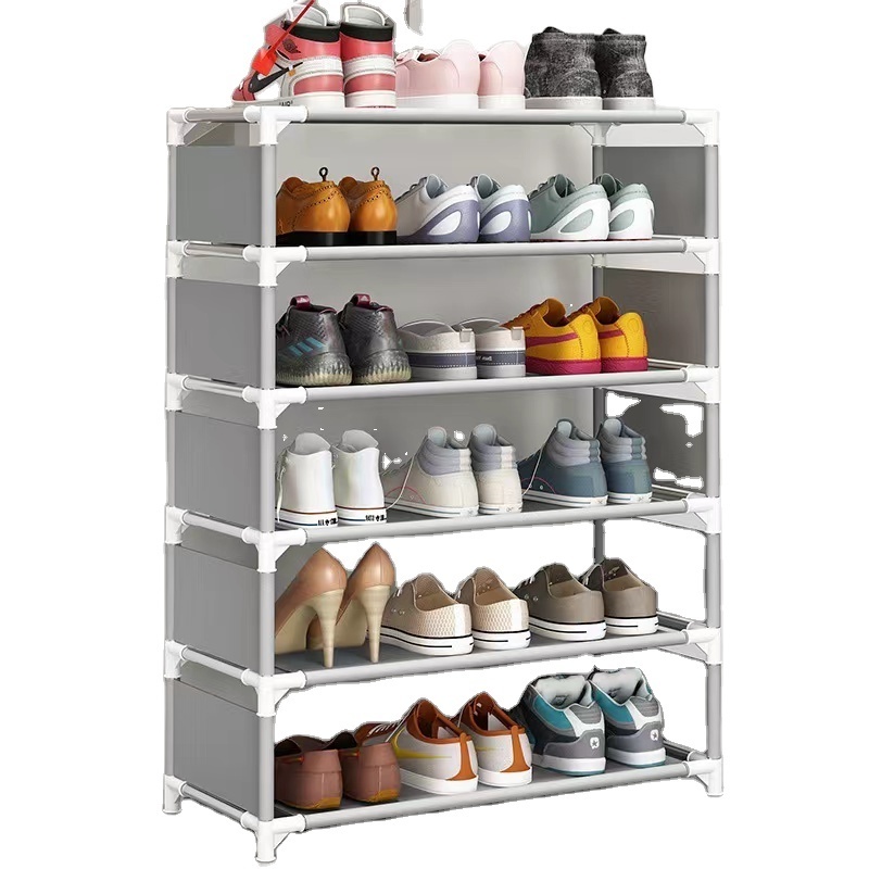 Metal Tube 4/5/6 Tiers Home Organizer Storage  Shoe Rack Shelf