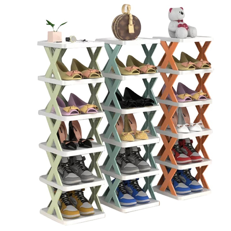 Popular Folding Plastic Shoe Shelf Multi Layer Shoe Rack