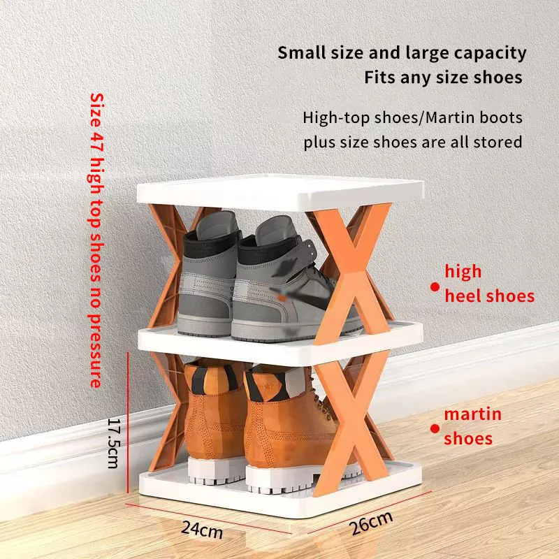 Popular Folding Plastic Shoe Shelf Multi Layer Shoe Rack