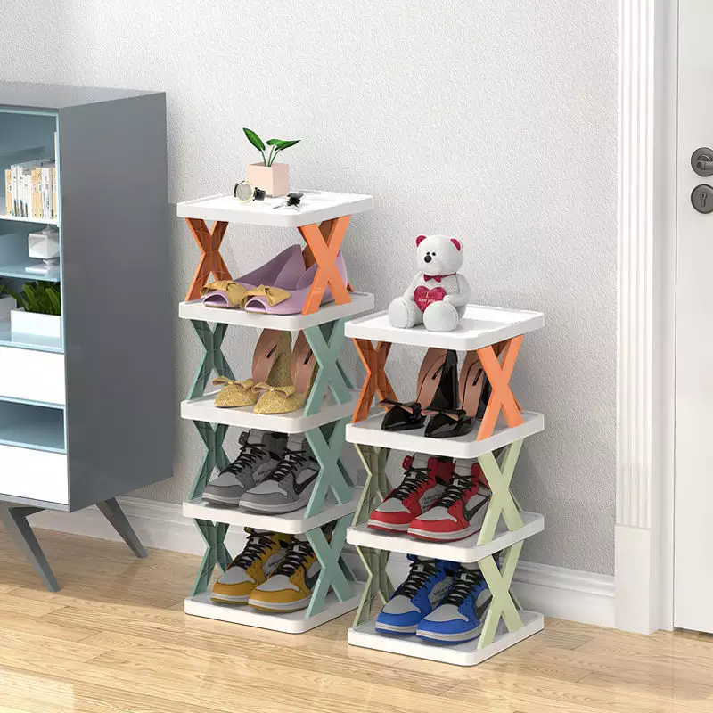 Popular Folding Plastic Shoe Shelf Multi Layer Shoe Rack