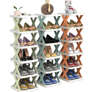 Home cheap space saving storage shoe rack plastic creative multi-layer simple shoe rack small shoe cabinet