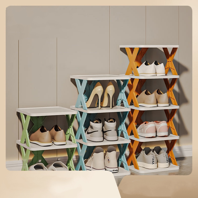 Home cheap space saving storage shoe rack plastic creative multi-layer simple shoe rack small shoe cabinet