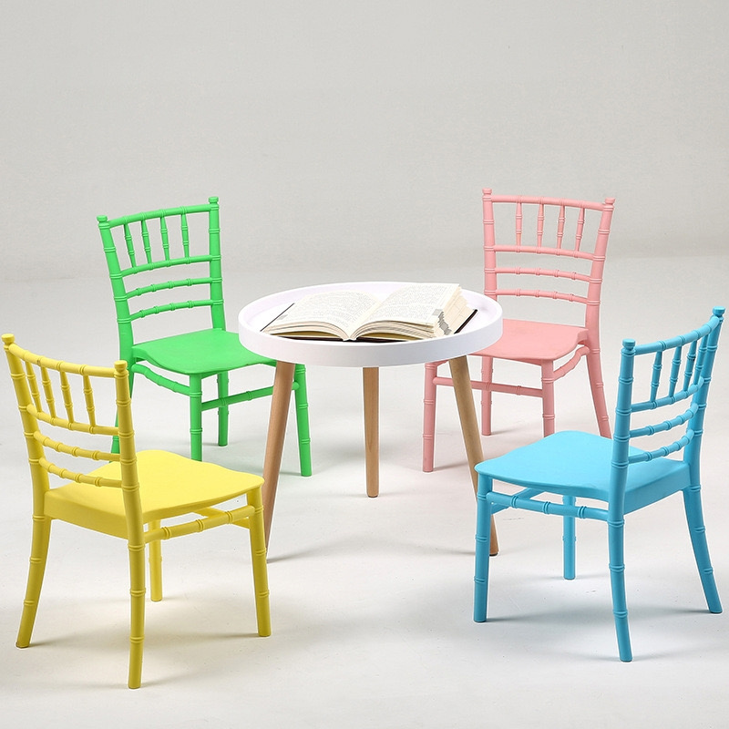 Simple colourful  Design Resin Plastic bamboo school Wedding chairs  Banquet Children Dining Party fold Kids chairs