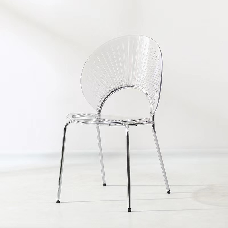 Cafe Shop  Hotel Transparent Clear Plastic Shell Acrylic Dining Chair