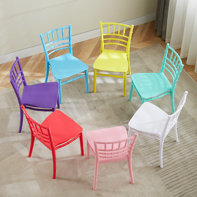 Simple colourful  Design Resin Plastic bamboo school Wedding chairs  Banquet Children Dining Party fold Kids chairs