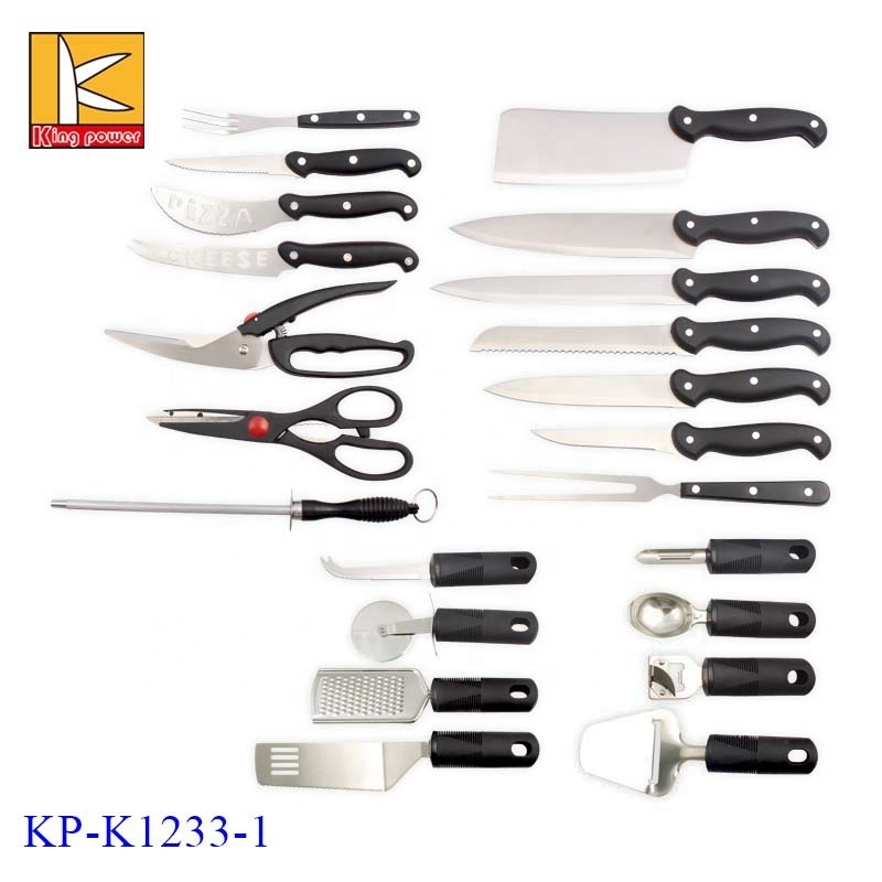 33pcs pp handle knife stainless steel kitchen knives camping outdoor suitcase kitchen knife set