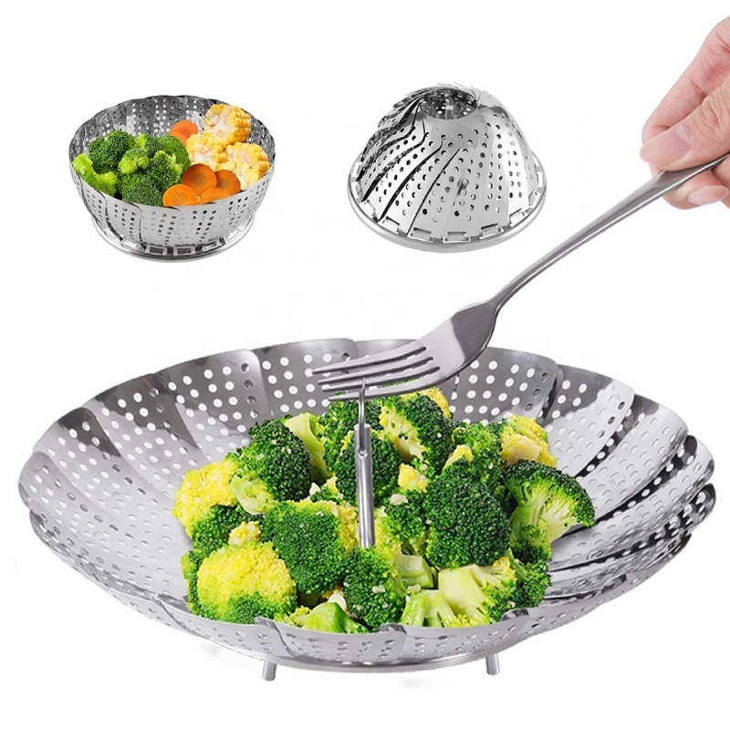 Folding Dish Steam Stainless Steel Pot Accessories for  Food Basket food steamer vegetable steamer Basket