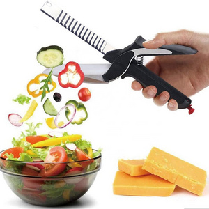 New Style Multifunction 2 in 1 Knife And Cutting Board Chopper Vegetable Cutter Wavy Blade Smart Scissors