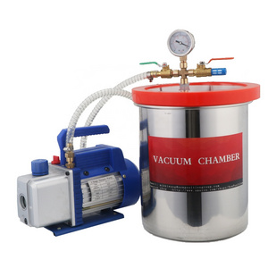 3.5CFM 4CFM 1/4HP Single Stage vacuum pump 3gal 12Liter vacuum casting resin chamber