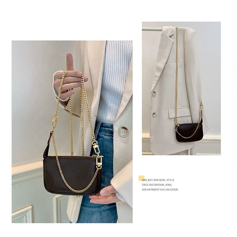 Steel Bag Chain DIY Metal Detachable Replacement Shoulder Crossbody Bag Strap for Handbag Bag Handle Heavy Strong Metal Chain