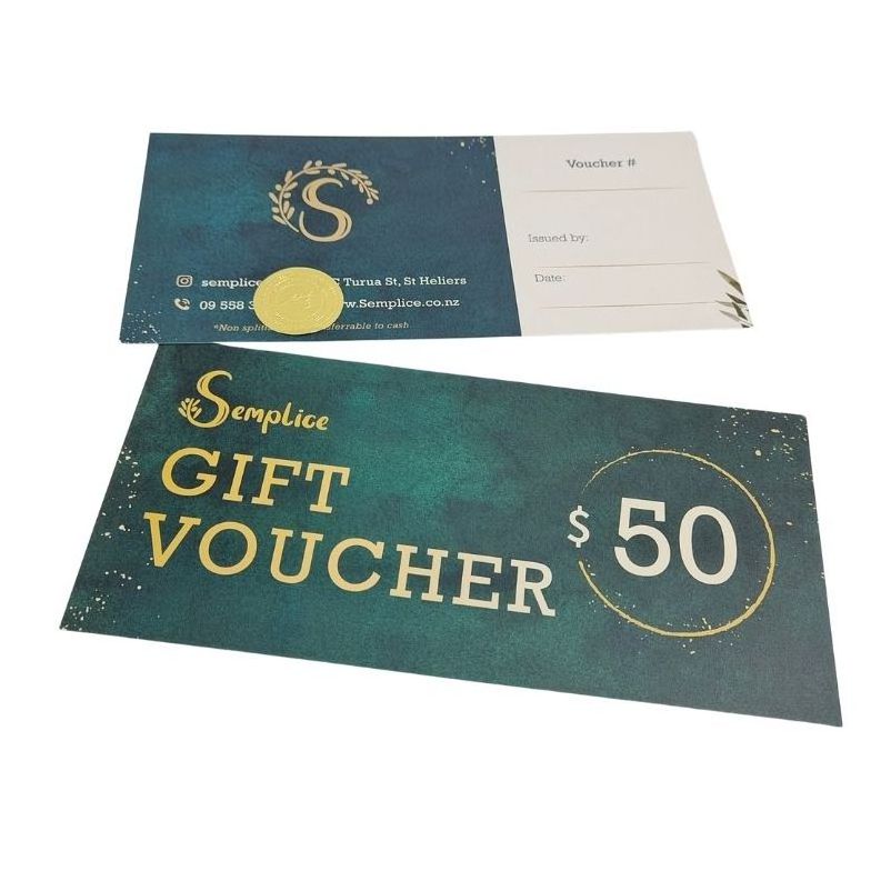 Cheap Custom Paper Card Discount Coupon Breakfast Gift Voucher Printing