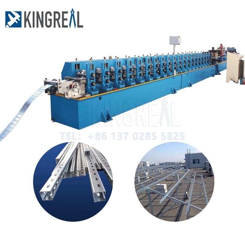 Unistrut C Channel Roll Forming Machine Auto Photovoltaic Support Bracket Forming Machine 2MM Galvanized Sheet Channel Machine