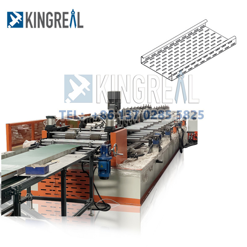 KINGREAL Metal Cable Tray Trunking Roll Forming Machine Full Automatic Cable Tray Cold Forming Machine With Punching Station