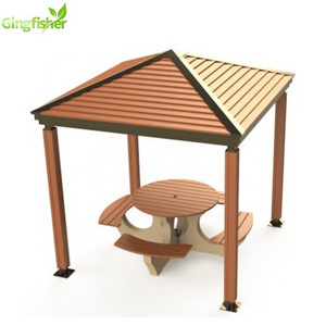 Outdoor garden pavilion fixed wood gazebo easy to install