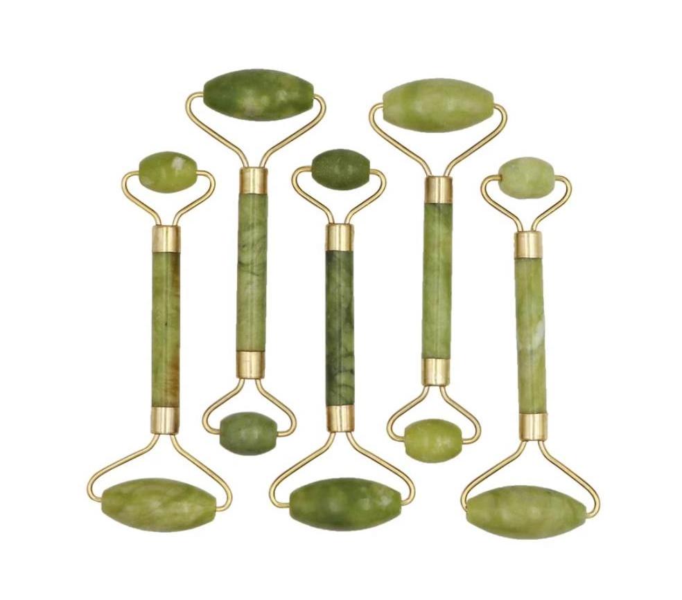 Hot Selling OEM Private Label Anti Aging Jade Stone Massage Set Gua Sha Rose Quartz Jade Face Roller