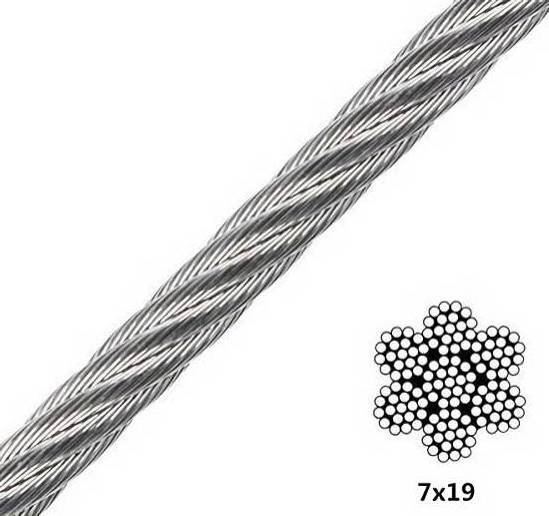 Best selling 1x19 7x19 1X19 7X7 7X19 AISI304 316 Stainless Steel Cable Wire Rope Aircraft Cable For Deck Cable