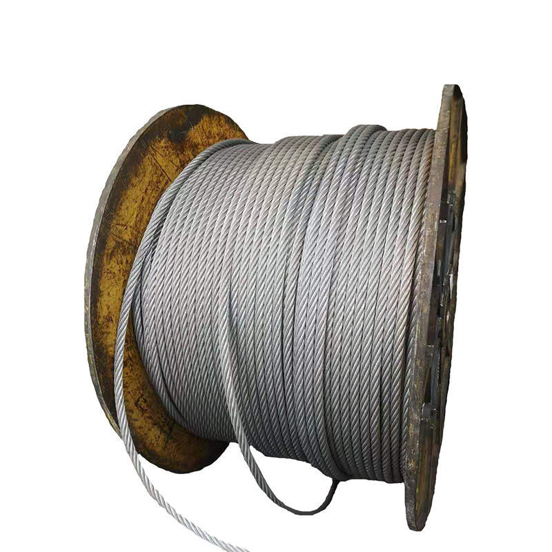 Marine galvanize cable round strand steel wire rope 44mm 6*7+FC used in inclined shaft lifting 6*7+IWS