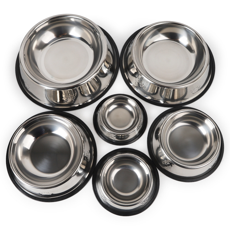 Stainless Steel Dog Bowl with Anti-Skid Rubber Base for Pets Perfect Feeder and Water Choice Puppy Cat Kitten