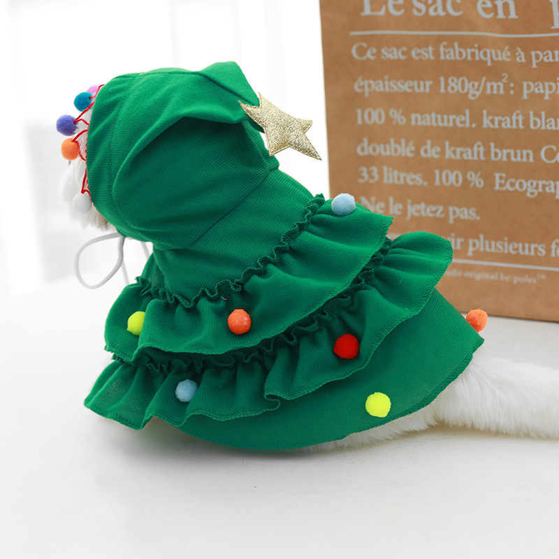 Christmas Hooded Cloak Pet Clothes Wholesale Small Dog Clothes