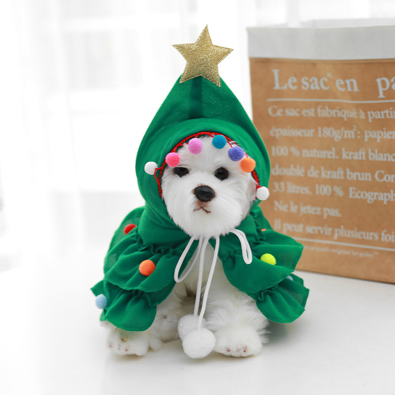 Christmas Hooded Cloak Pet Clothes Wholesale Small Dog Clothes